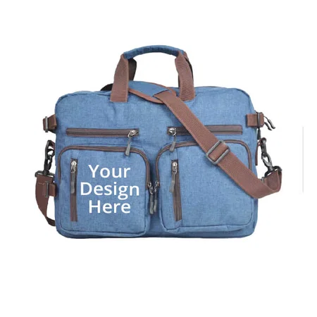 Navy Blue Customized Laptop Bag For Office And Travel