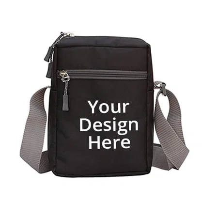 Black Customized Men's Messenger Bag
