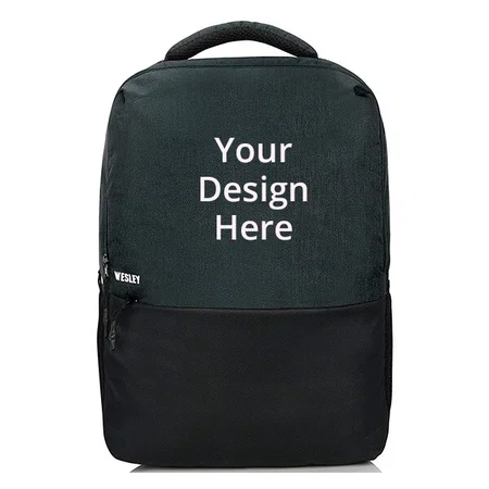 Charcoal Black Customized Wesley Casual Waterproof Laptop Backpack (Compatibility - 15.6"), 30L