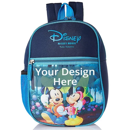 Blue Customized Mickey Minnie Mouse 13 inch School Bagfor Kids