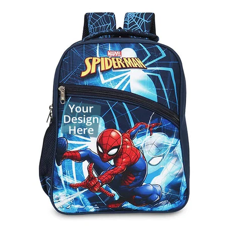 Navy Blue Customized Spiderman 32 litres Kid's School Bag