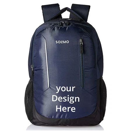 Blue Customized Polyester Laptop Backpack for 15.6-inch Laptops