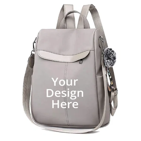 Grey Customized Waterproof School Backpack for Girls