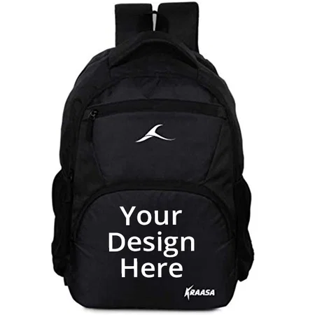 Black Customized 35 Litres Laptop Bag with 3 Compartments