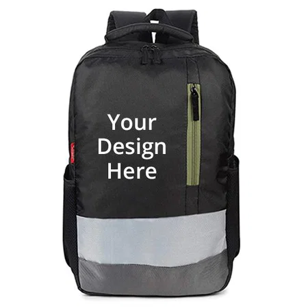 Black Customized 15.6 Inch Laptop Backpack, Office Bag, Business Bag, Unisex Travel Backpack, Water Resistant Material
