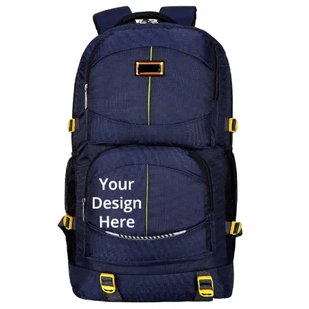 Blue Customized 55Litre Lightweight Packable Waterproof Hiking Backpack With Wet Pocket, Handy Foldable Camping Outdoor Backpack