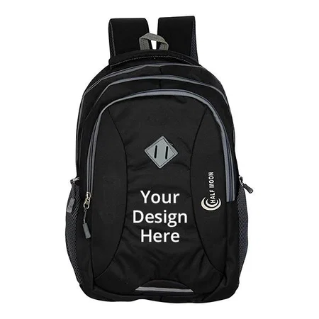 Black Customized 35L Casual Water Resistant 15.6 inch Laptop Bag/Backpack with Rain Cover