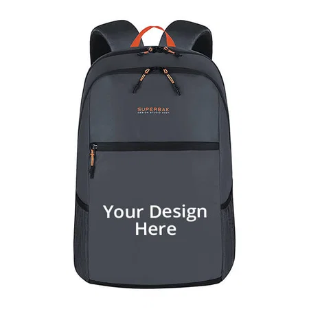 Grey-Orange Customized Superbak 30 Ltrs Laptop Backpack