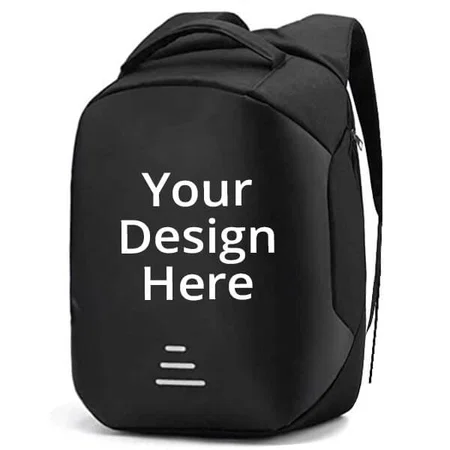 Black Customized Anti Theft Backpack, 15.6 Inch Laptop with USB Charging Port and Water Repellent