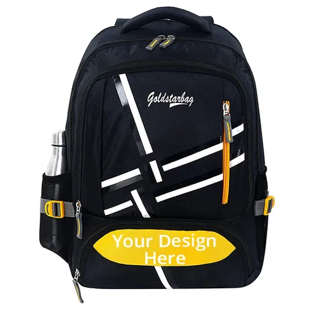 Black Customized Harbour Unisex Nylon 28 L Travel Laptop Backpack Water Resistant, Fits Up to 17.3 Inch Laptop Notebook