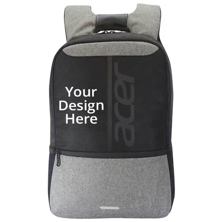 Black Grey Customized Acer Casual Soft Padded Laptop Backpack (15.6 inch)