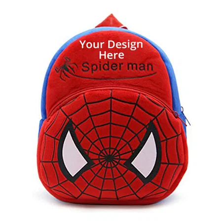 Red Customized SpiderMan Cartoon Bag For Kids