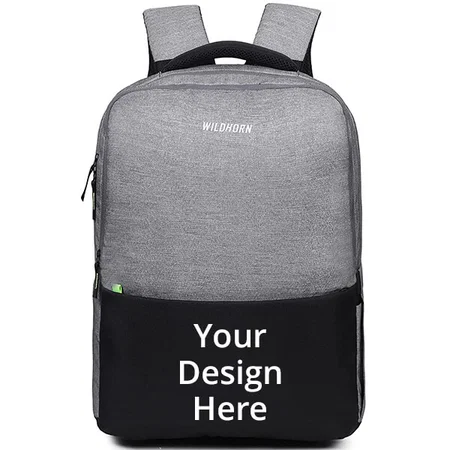 Grey Black Customized Wildhorn 31L Water Resistant Office Laptop Bag / Backpack Fits 15.6 Inch Laptop