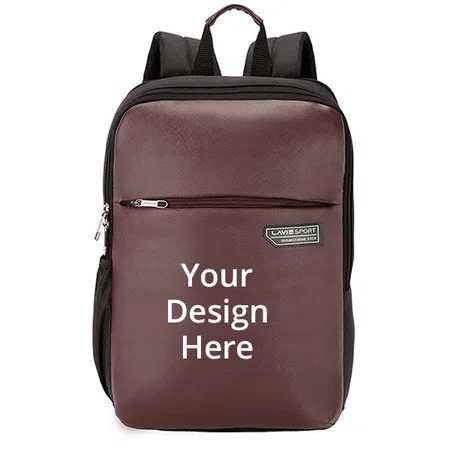 Mahogany Brown Customized Lavie 20L Laptop Backpack