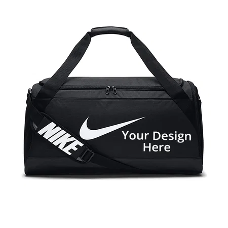 Black Customized Nike Polyester 62 cm Travel Duffel