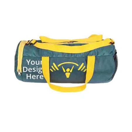 Yellow Blue Customized Polestar 26 Litres Travel Duffle Luggage Gym Bag with Shoe Pocket