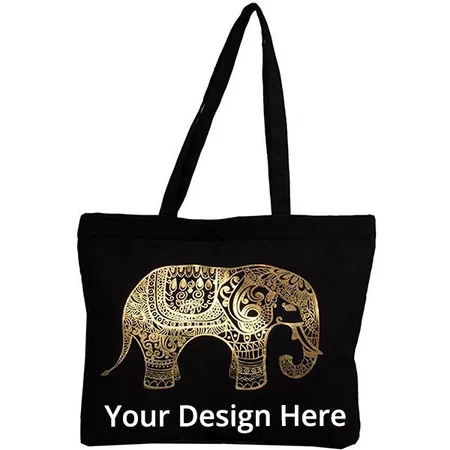 Black Customized Tote Bag Hand Bag
