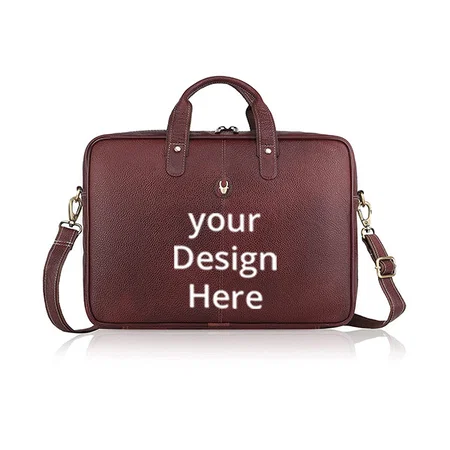 Brown Customized Leather Laptop Bag