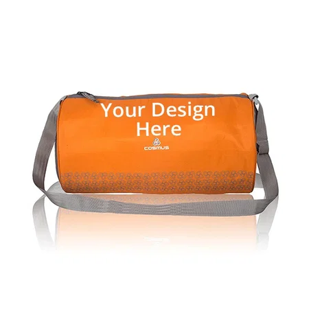 Orange Customized Gym Bag Multipurpose Polyester Sports Bag with Shoe Compartment