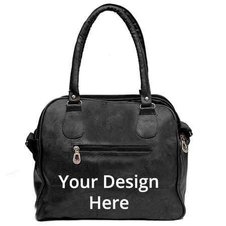 Black Customized Women Stylish Casual Tote Handbag