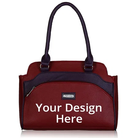 Wine Red Customized Women Handbag