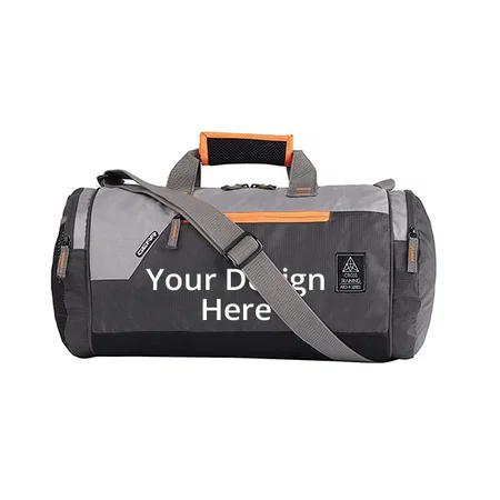 Grey And Orange Customized Training Travel Bag
