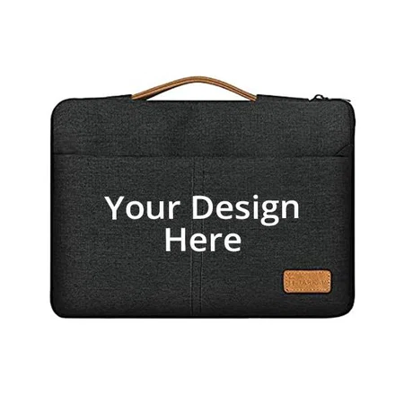 Dark Grey Customized 13.3 Inch Laptop Sleeve, Water Resistant, Shockproof Bag Case Cover with Handle