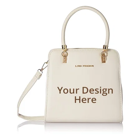 White Customized Lino Perros Faux Leather Handbag