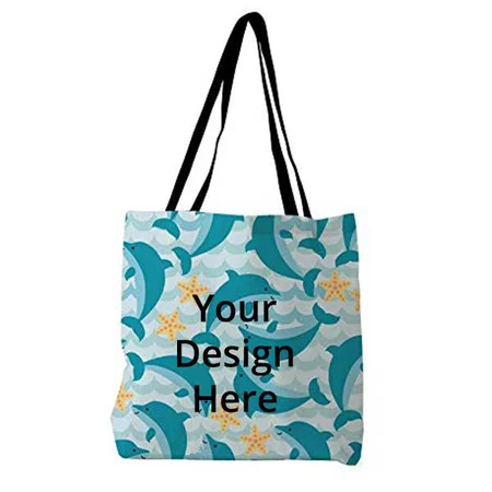 Aqua Blue Customized Canvas Tote Bag