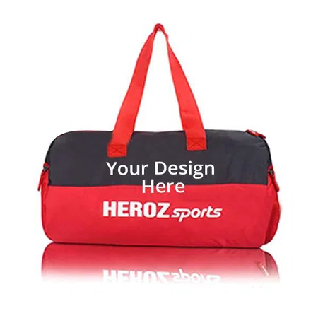 Black and Red Customized Heroz Young 26 Liters Gym Bag with Shoe compatment