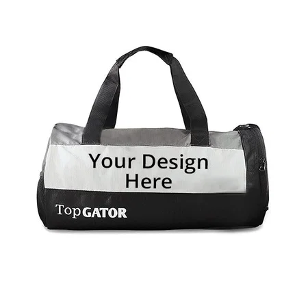 Grey Customized TopGator Gym Bag Sports Duffel with Shoe Compartment 34 L