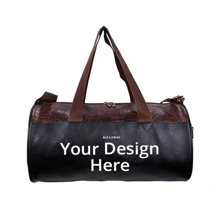 Brown Customized Killer PU 21 Litre Stylish Black Gym Bag