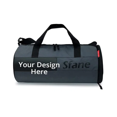 Black Customized Polyester 9.84 inches Duffle Gym Bag with Separate Shoes Compartment
