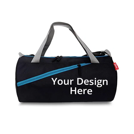 Black Customized Polyester Duffle Gym Bag/Shoulder Bag for Men &amp; Women