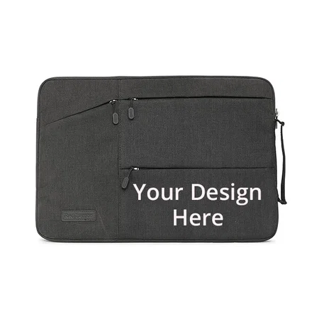 Black Customized Laptop Bag Sleeve Case Cover Pouch for 15.6 Inch (39.6cm) Laptop