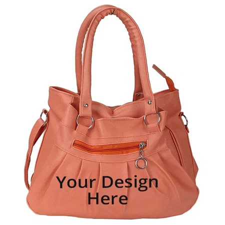 Peach Customized Women's Shoulder Handbag with Clutch