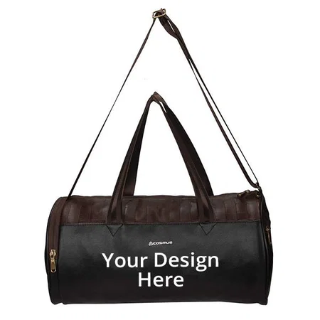 Black Customized 22 Litres Gym Bag with Separate Shoe Compartment