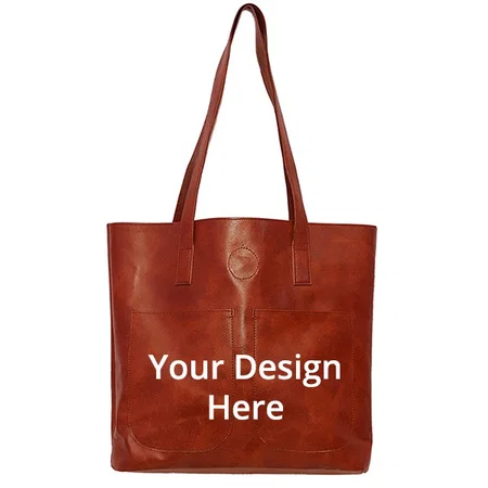 Tan Customized Women's PU Tote Bag