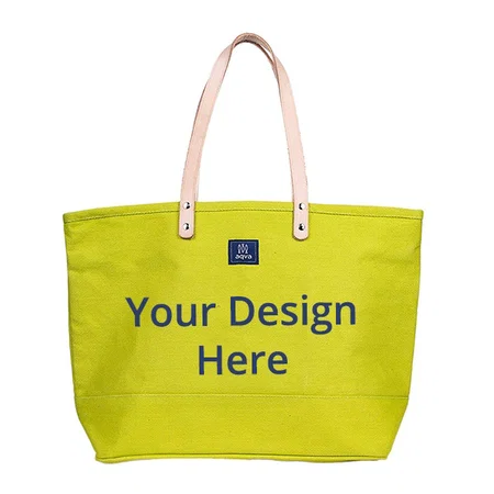 Lime Customized Solid Tote Bag, Sturdy & Durable with Top Zip, Inner Zip Pocket