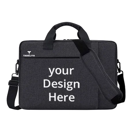 Black Customized Unisex Adult Laptop Briefcase