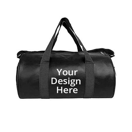 Black Customized Sports Gym Bag with Shoulder Strap (Capacity - 23 Litres)