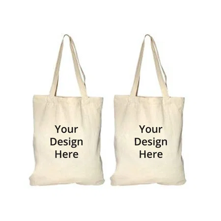 White Customized Reusable Organic Cotton Canvas Fashionable Tote Bag