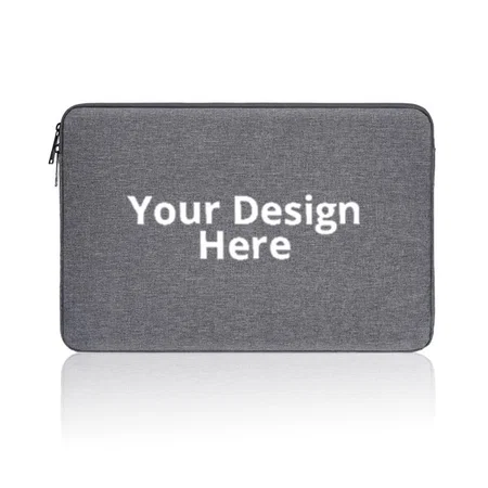 Grey Customized Laptop Sleeve Case Cover with Charger Pouch