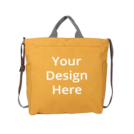 Golden Yellow Customized Women Canvas Tote Handbag