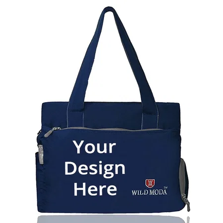 Navy Blue Customized Women's Shoulder and Tote Bag
