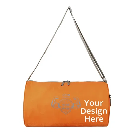 Orange Customized TUFFGEAR Polyester 17 Inches Gym Duffle Bag