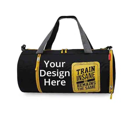Yellow Customized Trendy Duffel Bag with extra Shoe Compartment