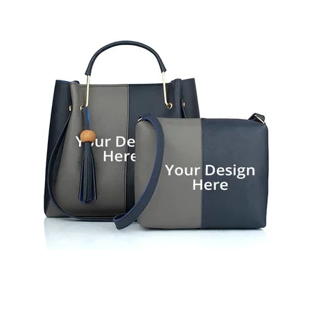 Blue Customized Women's Handbag (Set of 2)