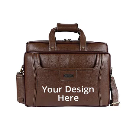 Brown Customized Laptop Messenger Bag