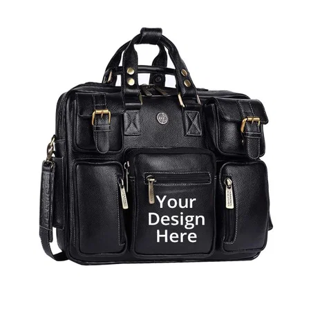 Black Customized Laptop Messenger Bag